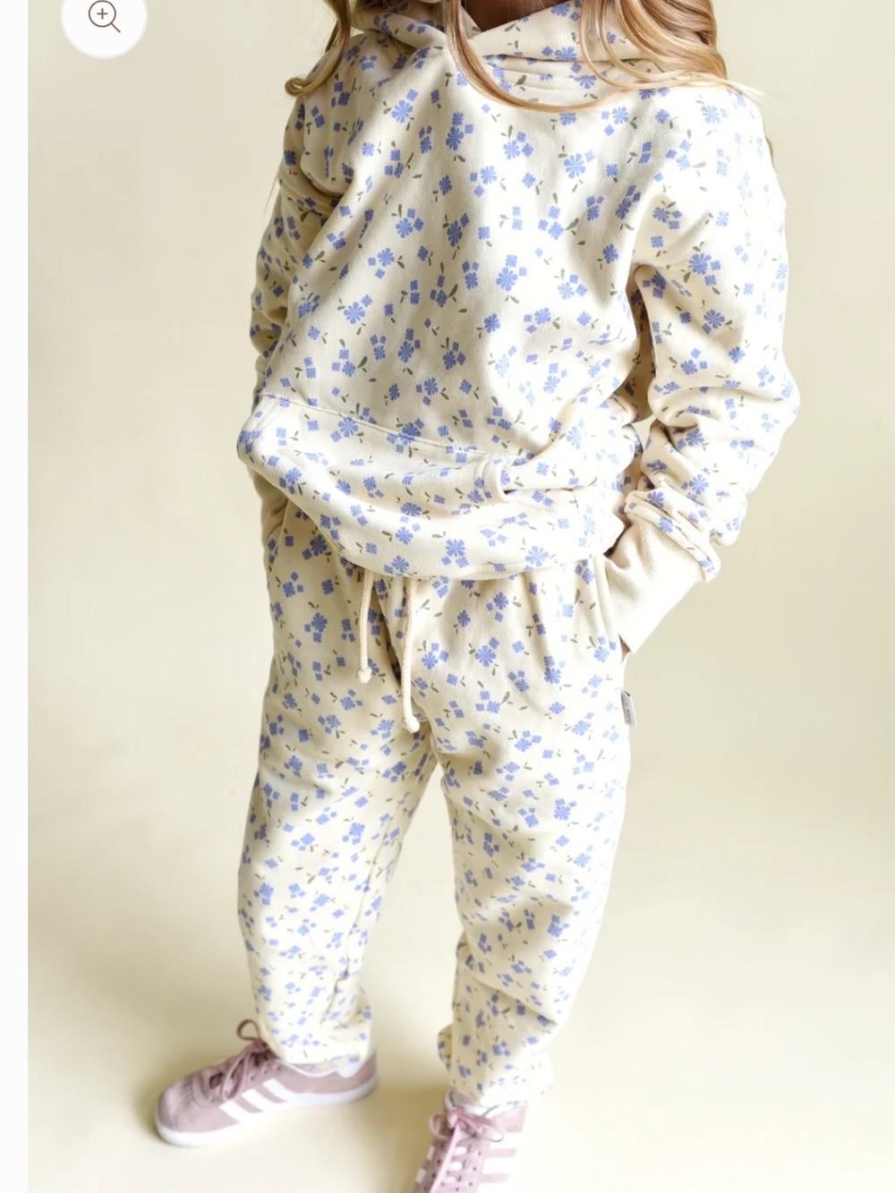 Little Wedgies vintage joggers - blue floral size 3